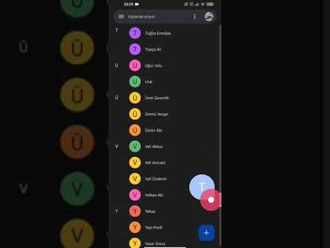 XİAOMİ GOOGLE KİŞİLER REHBER CONTACTS ALFABETİK KAYDIRMA