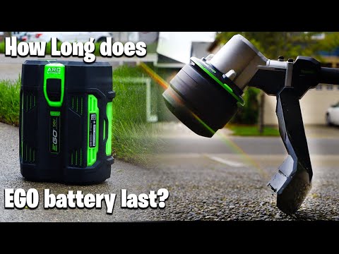 How long does EGO battery last on Power+ 16" string trimmer line iq ~ results watch till the end!