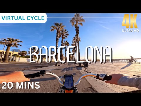 BARCELONA • Virtual Cycling Workout 4K 20 Minutes