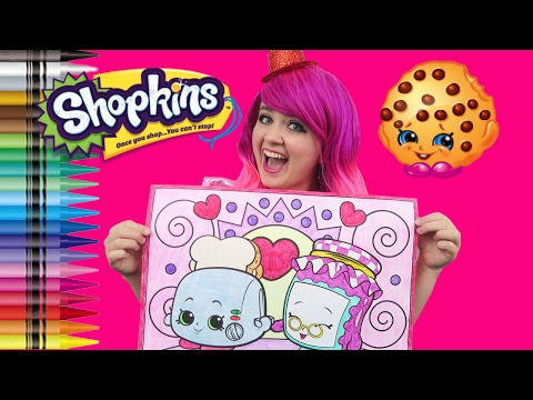Shopkins Gran Jam & Toasty Pop GIANT Coloring Page Crayola Crayons | COLORING WITH KiMMi THE CLOWN Video