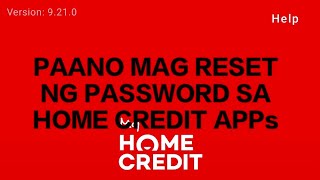 Paano mag reset Ng password sa home credit application //Jessa mix channel