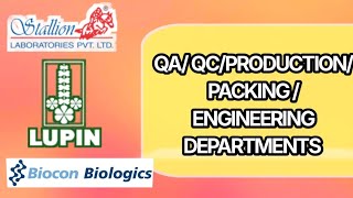 Latest Pharma Jobs from Biocon | Stallion laboratories | Lupin #freejobalerts