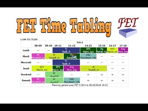1 Installation et configuration du logiciel FET timetable créateur des emplois du temps