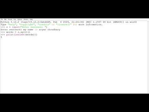 Python Program Wap In String To Count Distinct Words