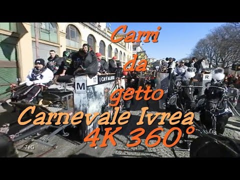 Tra i carri da getto 13 febbraio - 4K 360° - Carnevale Ivrea 2018