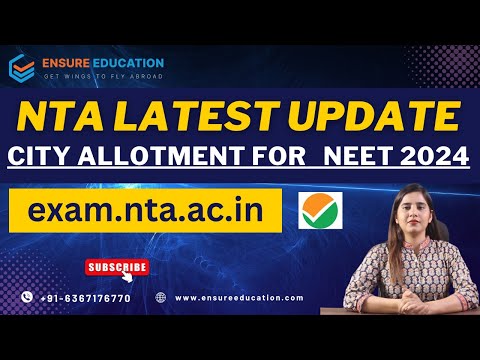 NEET exam city allotment 2024 |  NEET admit card 2024 | NTA city allotment 2024