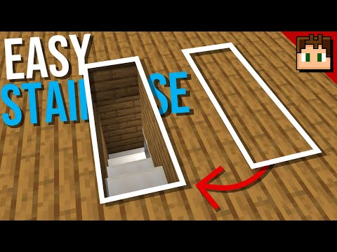 Minecraft Bedrock: How To Build a SIMPLE HIDDEN STAIRCASE! 1.21 Tutorial
