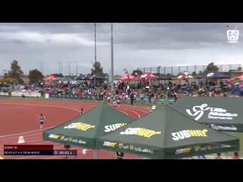 Boys U11 4 x 100m Heat 1 - 2019 SUBWAY State Relay Championships // LAVicTV
