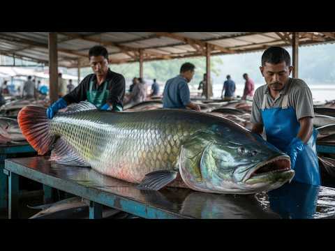 GIANT ARAPAIMA Catching In Amazon! How Brazilian Catch & Cook The World's Largest Freshwater Fish
