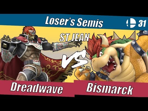 Dreadwave (Ganon, Palutena) vs Bismarck (Bowser, Toon Link) Loser's Semis | St Jean Smash Weekly #31
