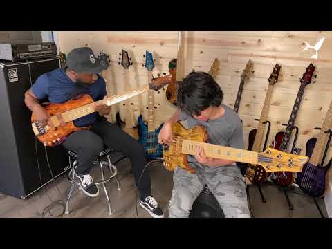 Frank Brunot & Justin Lee Schultz with Omega Basses | D’Mark Guitars