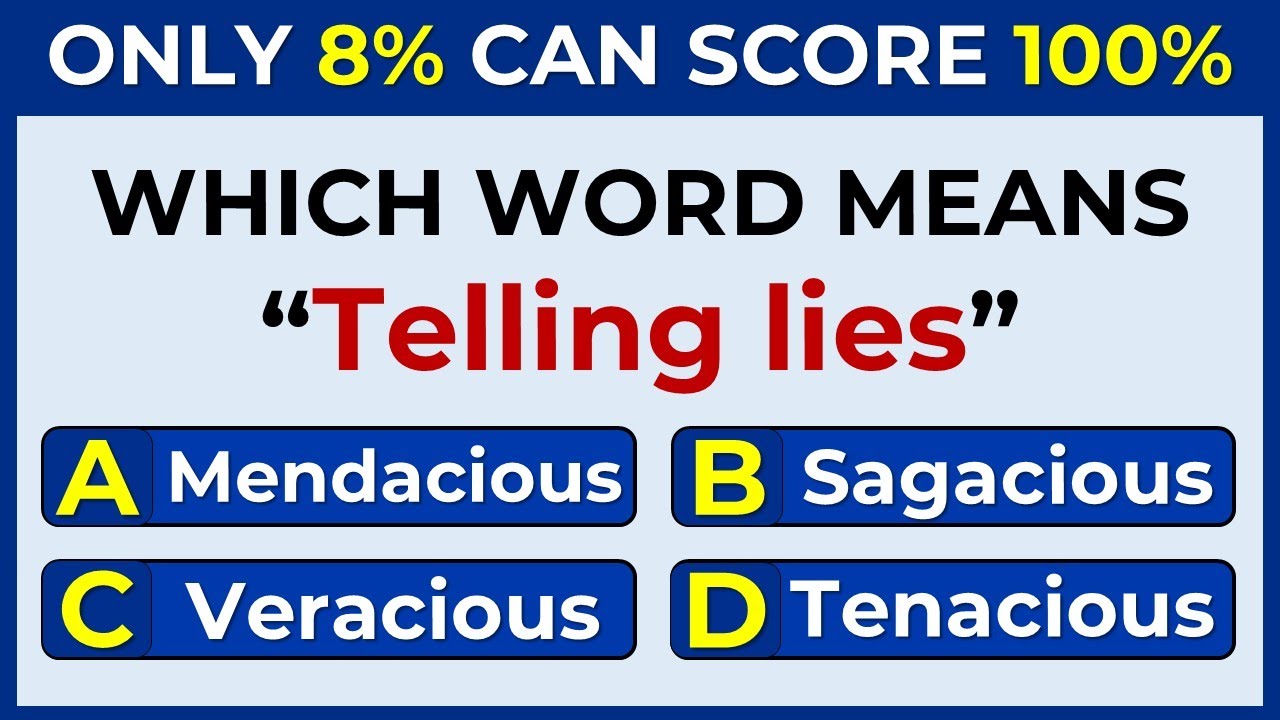 Only 8% Can Score 100% | Advanced Vocabulary Quiz