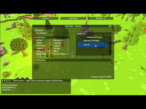 Timber and Stone Alpha video #5. Controls and Menus.