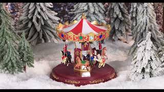 Giostra Carosello con Luci LED 24x24x25 cm per Presepe
