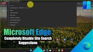 How to Completely Disable Site Search Suggestions from the Search Bar in Microsoft Edge