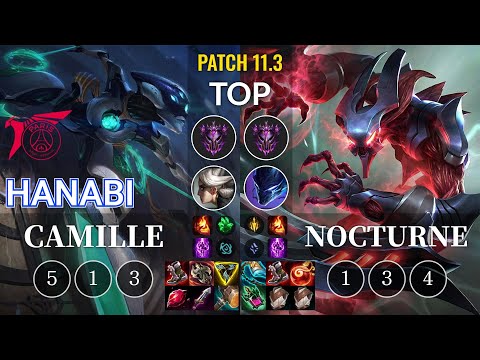 TLN Hanabi Camille vs Nocturne Top - KR Patch 11.3