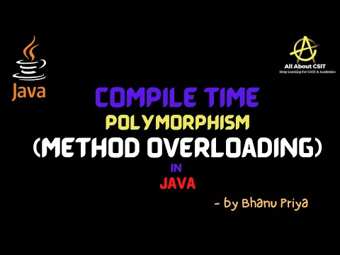 Compile Time Polymorphism Method Overloading Lec 46 Java Tutorials Bhanupriya