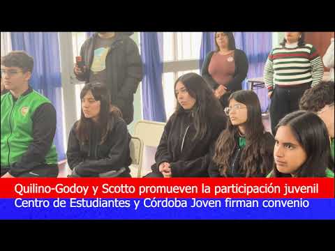 Quilino Centros de Estudiantes y Agencia Córdoba Joven firman convenio