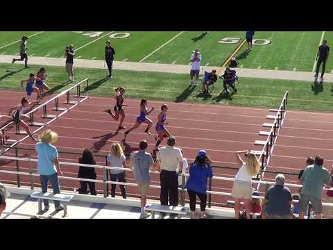VarG 100m Hurdles at Sunset League Finals 5-4-18 - Los Alamitos Girls