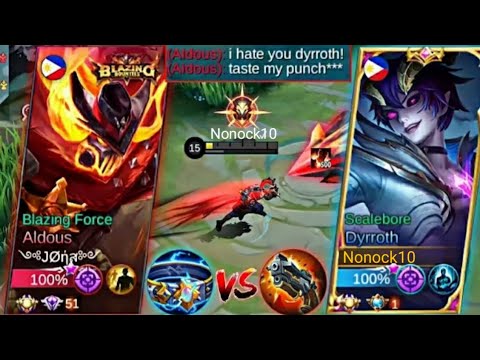 DYRROTH VS TOP GLOBAL ALDOUS 500 STACK | WHO IS THE KING OF DAMAGE? | SOLO RANK BEST BUILD🔥