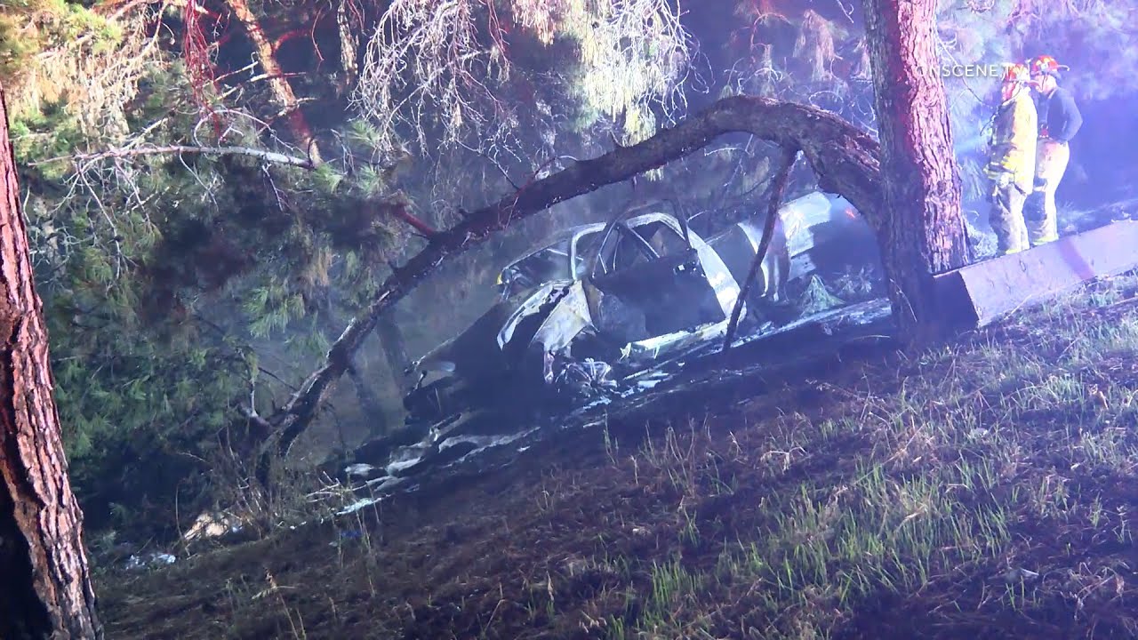 Driver Flees After Fiery Crash