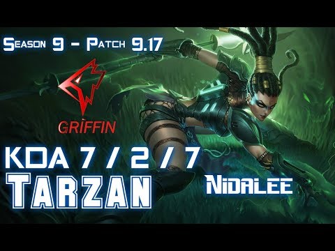 GRF Tarzan NIDALEE vs ELISE Jungle - Patch 9.17 KR Ranked