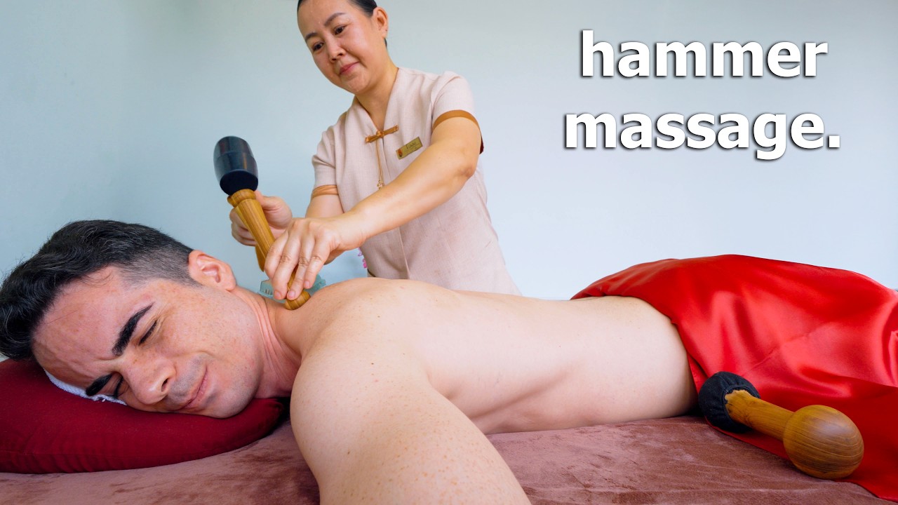 ASMR: Traditional Thai Hammer Tok Sen Massage - Sleep Fast