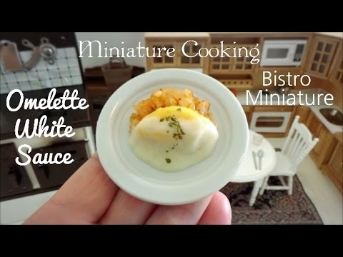 Mini Food #64 ミニチュア料理 『Ketchup rice omelette white sauce ケチャップライス オムレツ ホワイトソース』Tiny food Video