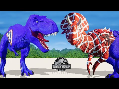 CAPTAIN AMERICA T REX VS SPIDERMAN ULTIMASAURUS - DINOSAUR BATTLE || JURASSIC WORLD EVOLUTION