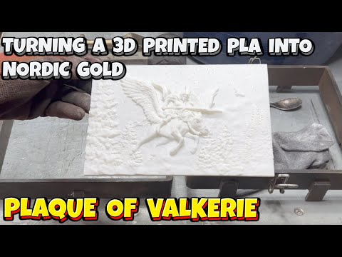 Turning 3D Print into Nordic Gold - Sand Casting A Plaque Of Valkerie - Let's Cook! - Ingot Joe
