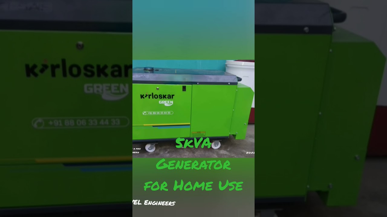 Watch video 5kVA Generator for Home Use. Kirloskar Portable Diesel Generators. Generators for Clinics. Now 5kVA Generator for Home Use. Kirloskar Portable Diesel Generators. Generators for Clinics.