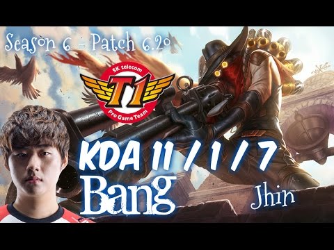 SKT T1 Bang JHIN vs EZREAL ADC - Patch 6.20 NA Ranked