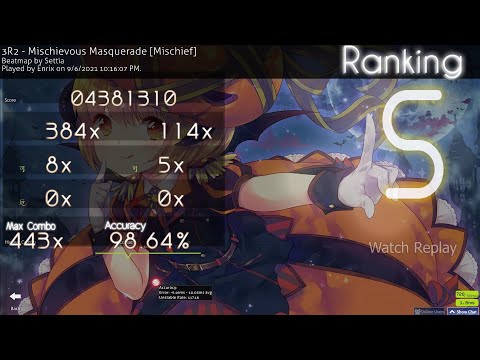 [osu!] 3R2 - Mischievous Masquerade [Mischief] 98.64% S (Reverse Choke)