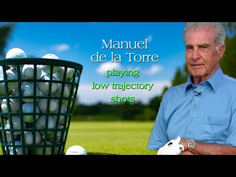 Playing low trajectory and side hill lies  -- Manuel de la Torre