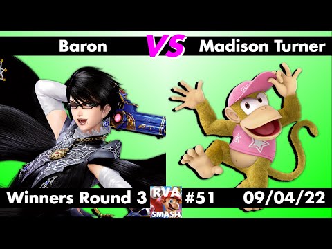 RVA Smash #51: Baron (Bayonetta) vs Madison Turner (Diddy Kong) - Winners R3 - Smash Ultimate SSBU