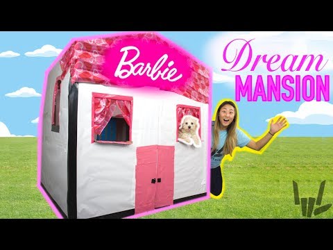 DIY LIFE SIZE BARBIE BOX FORT DREAM HOUSE!! Learn How to Make a Cardboard Dollhouse
