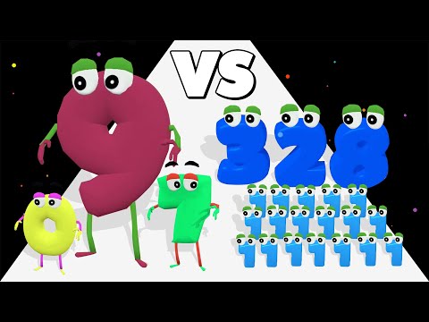 NUMBER RUN 3D .vs NUMBER RACE 3D ✦ ASMR Gameplay Android iOS • Math Games