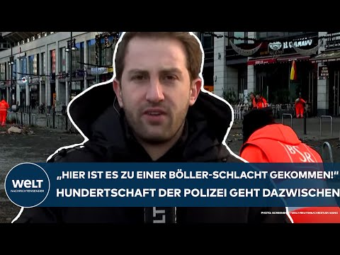 BERLIN: "Hier ist es zu einer Böller-Schlacht gekommen!" Hundertschaft der Polizei geht dazwischen