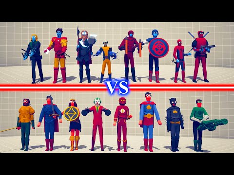 MARVEL TEAM vs DC COMICS TEAM - Totally Accurate Battle Simulator TABS