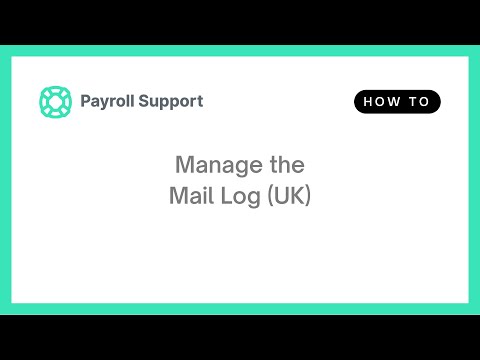 Payroll Settings: Mail Log (UK)