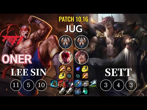 T1 Oner Lee Sin vs Sett Jungle - KR Patch 10.16
