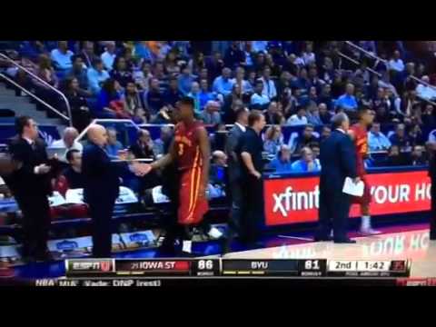 Melvin Ejim flips off BYU students