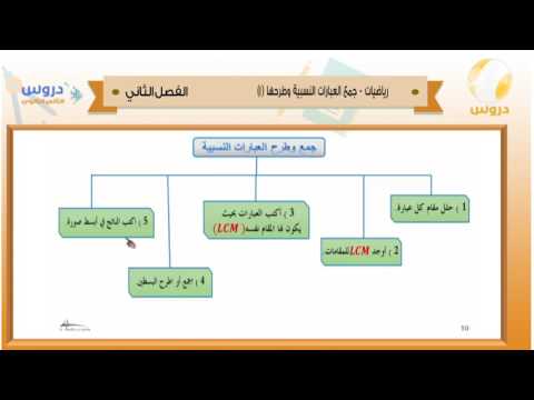 الثاني الثانوي | الفصل الدراسي الثاني 1438 | رياضيات | جمع العبارات النسبية وطرحها -1