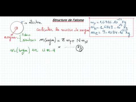 Comment calculer la masse d'un atome et de son noyau en (u.m.a)