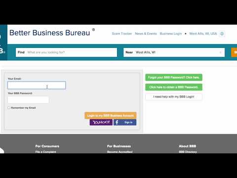 Part of a video titled How to log in to your BBB Business Profile - YouTube