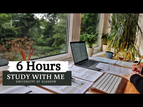6 HOUR STUDY WITH ME | Background noise, 10 min Break, No music, Study with Merve