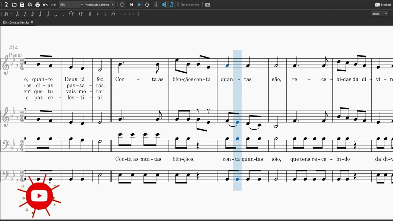 329 - Cantor Cristão - CONTA AS BENÇÃOS + Partitura DOWNLOAD GRÁTIS