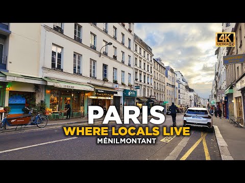 PARIS BEI NACHT - Die Geheimen Gassen von Ménilmontant (20. Arr.) - Frühabend-Atmosphäre 4K