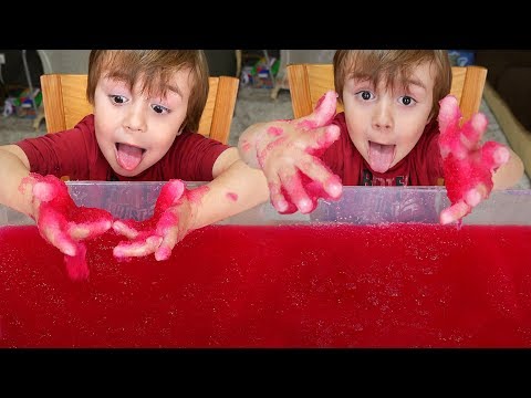 RED GELLI BAFF WITH HANDS!! Toy Hunt Slime for Kids - Learn Colors