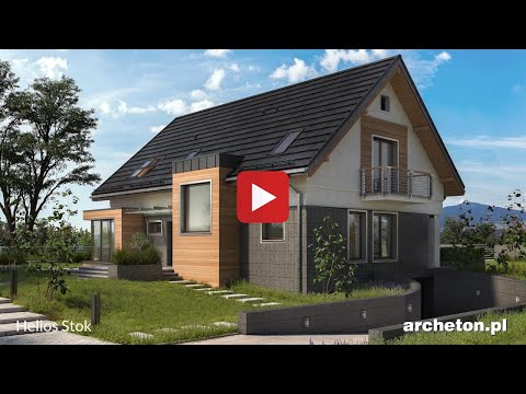 Projekt domu Helios Stok - archeton.pl - z użytkowym poddaszem 337,2 m2